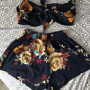 floral two piece set NWT
